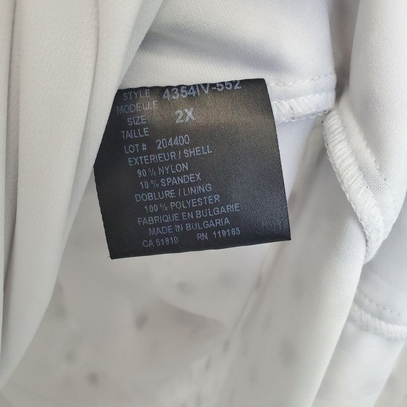 Laura Plus Polka  Dot V Neck Blouse with Lace overlay and ruffled chest … - Picture 8 of 9